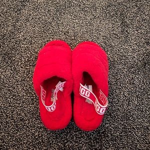 Red UGG Fluff Yea slipper slides